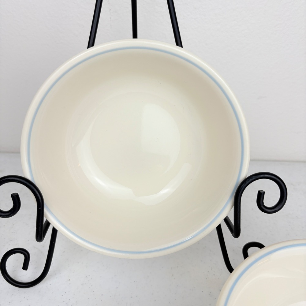 Corelle Blue Lily Cereal Soup Bowls Sandstone Blue Set of 9  USA 6.25" GUC - Picture 2 of 6